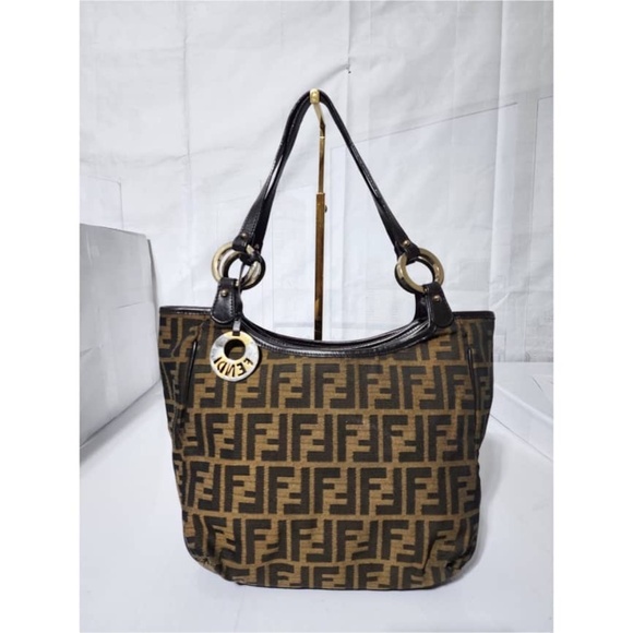 Authentic FENDI Zucca Small Chef Shopping Tote Bag Tobacco Moro Brown - Picture 1 of 14